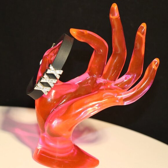 Black Silicone Rubber Slide Charm Bracelet Triple X - Picture 1 of 5